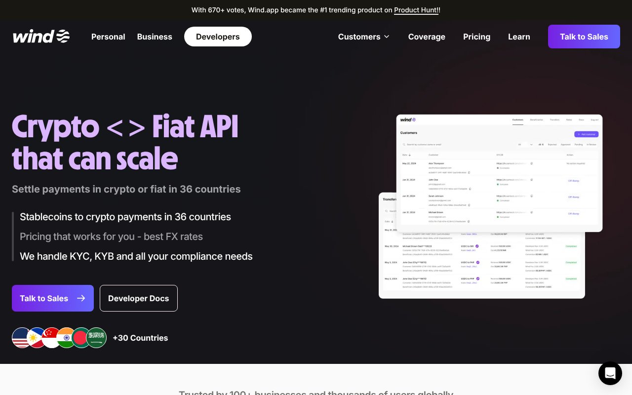 Screenshot of wind.app