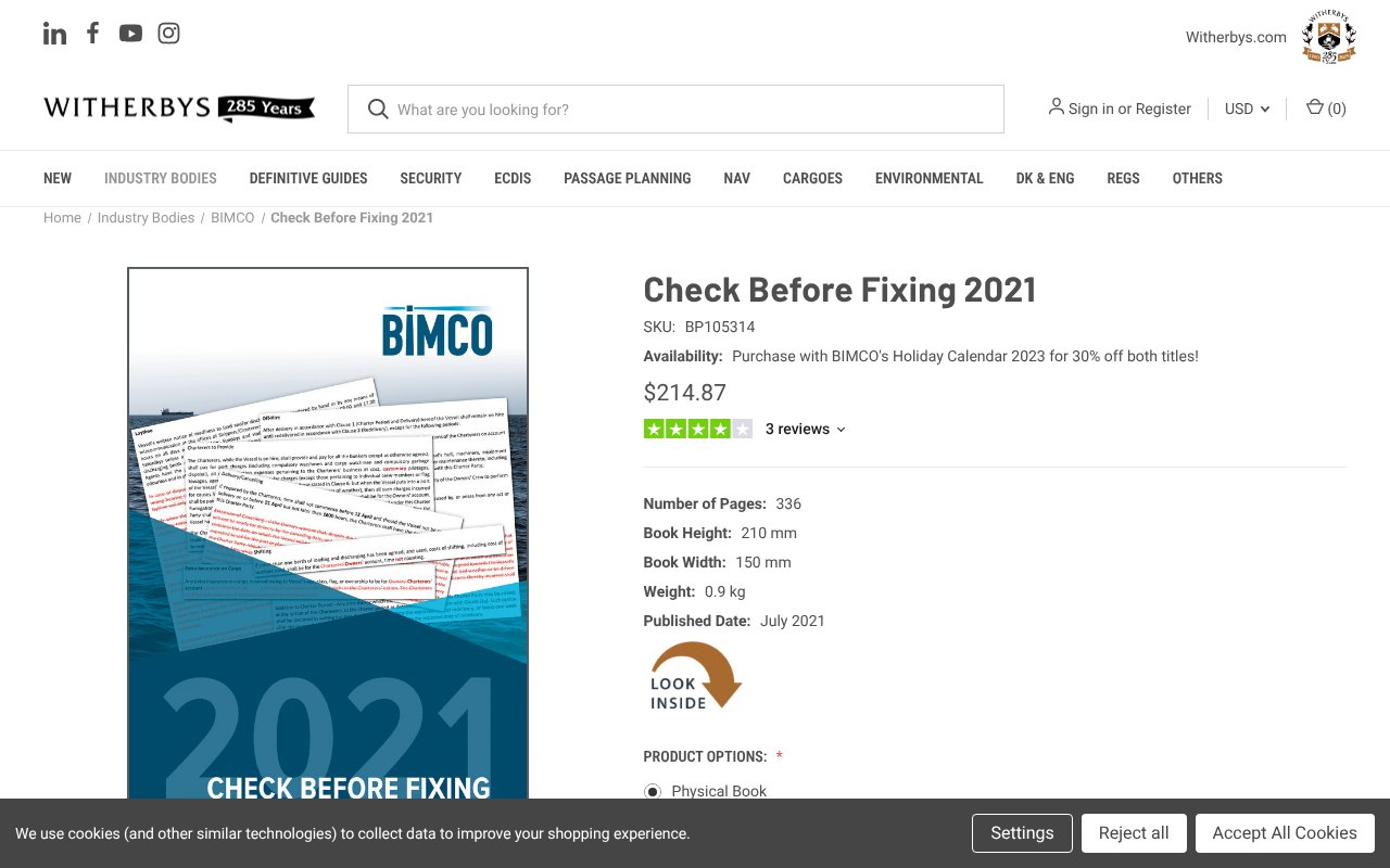 Screenshot of witherbys.com