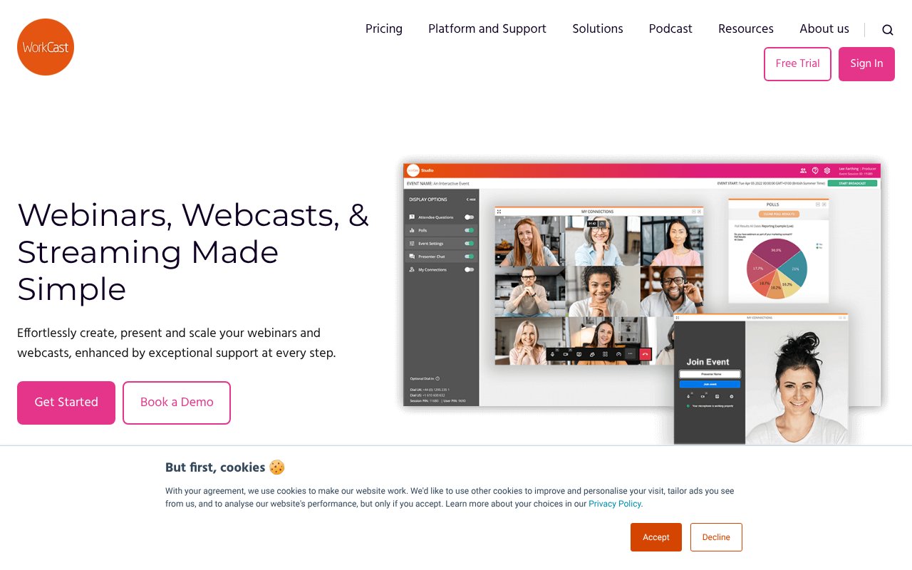 Screenshot of workcast.com