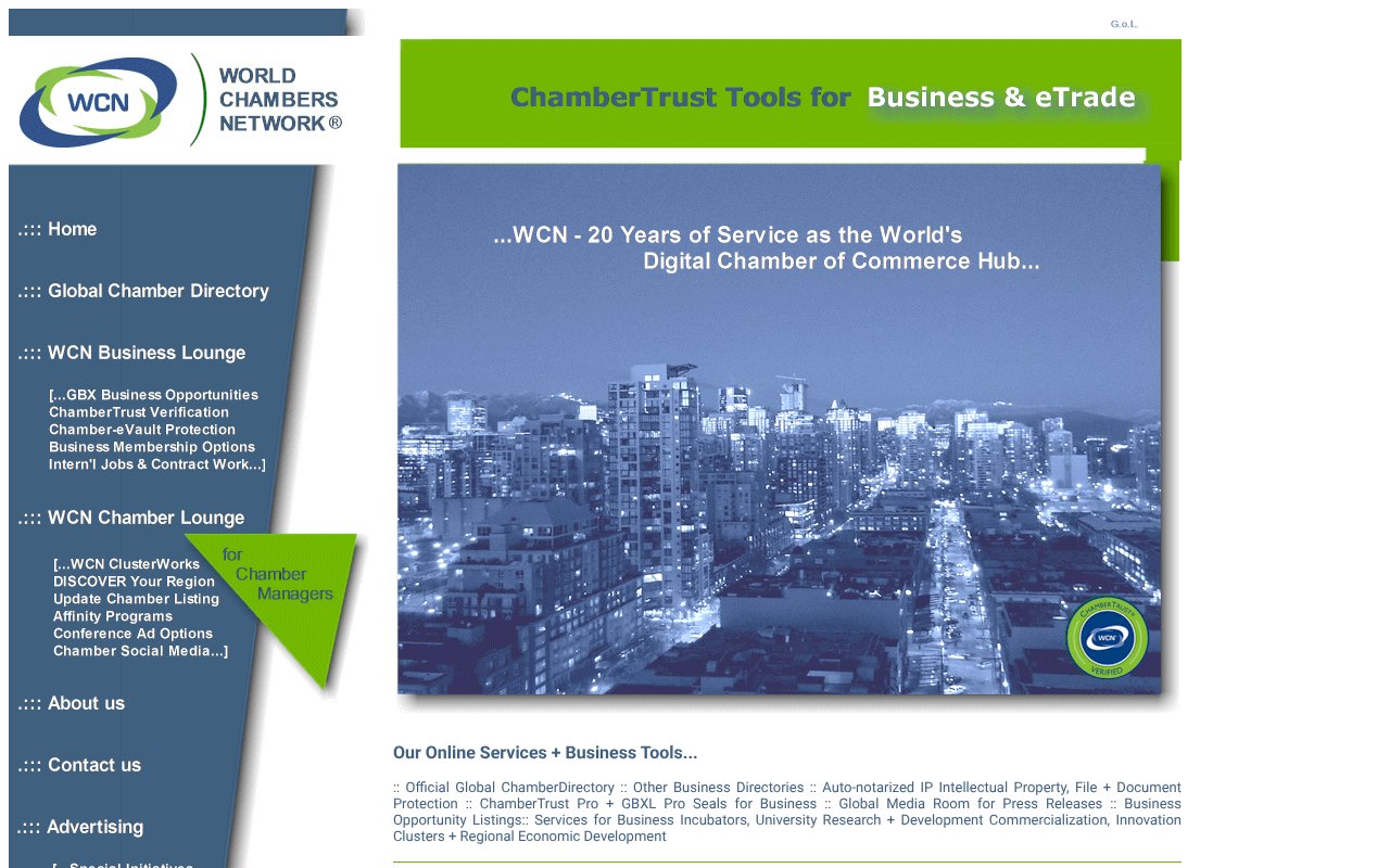 Screenshot of worldchambers.com