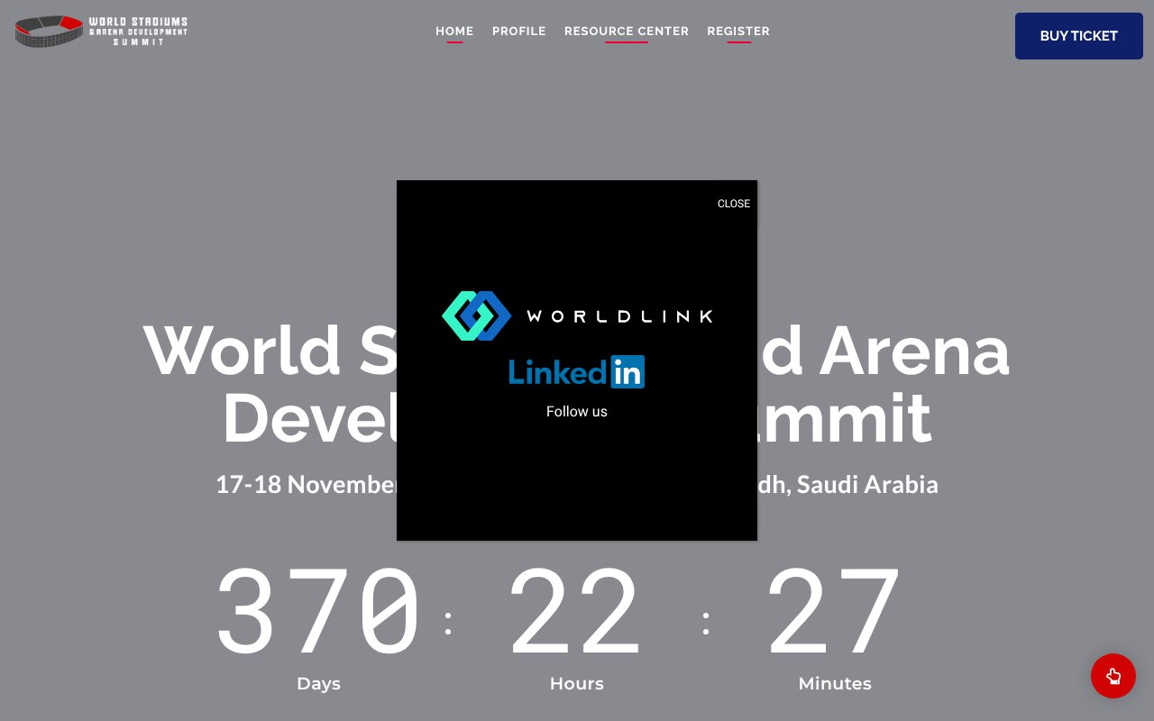 Screenshot of worldstadiumssummit.com