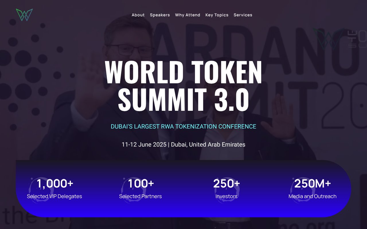Screenshot of worldtokensummit.com