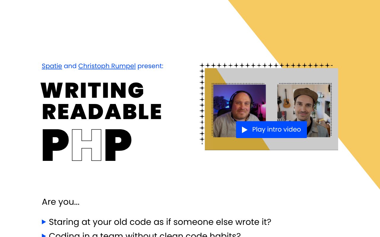 Screenshot of writing-readable-php.com