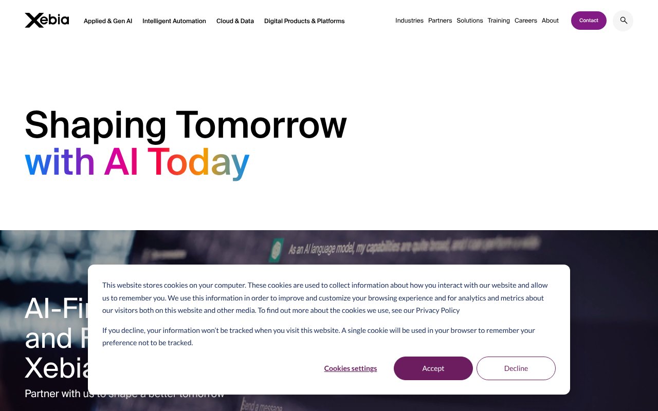 Screenshot of xebia.com