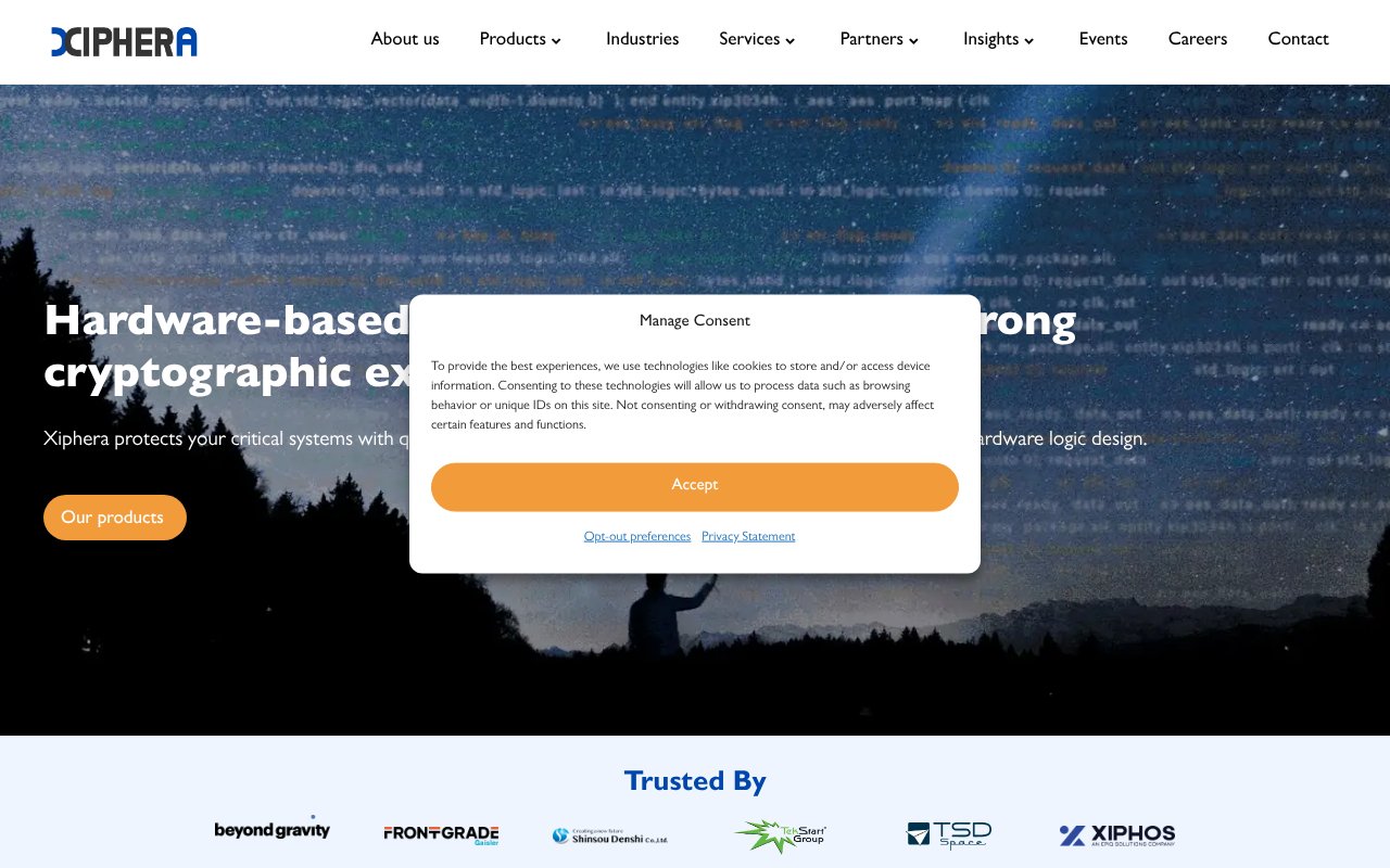 Screenshot of xiphera.com
