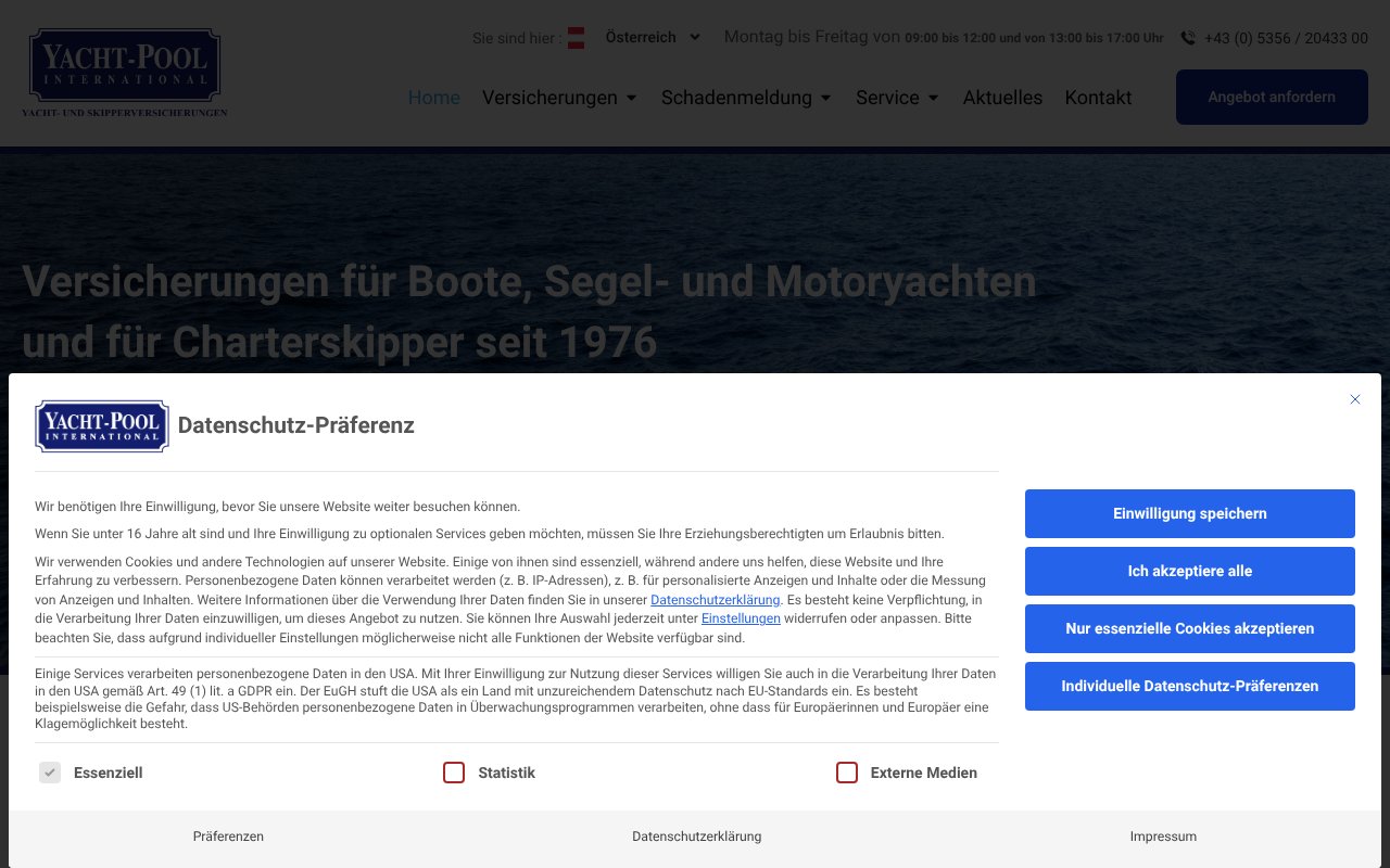 Screenshot of yacht-pool.at
