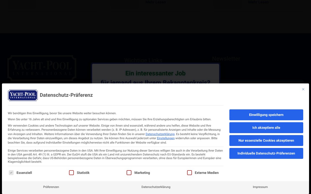 Screenshot of yacht-pool.de