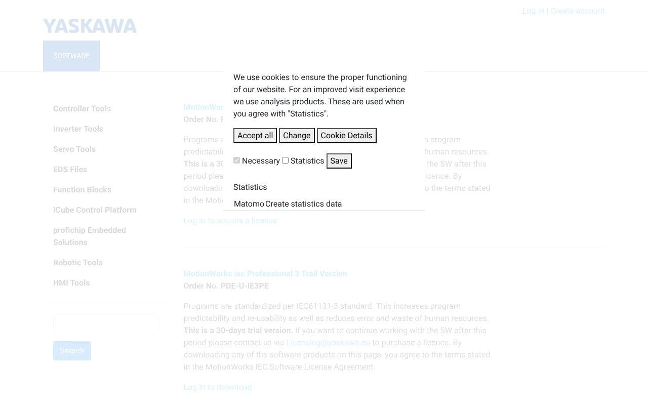 Screenshot of yaskawa.eu