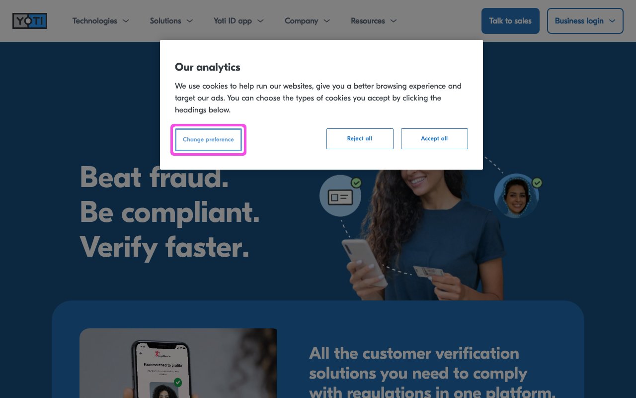 Screenshot of yoti.com