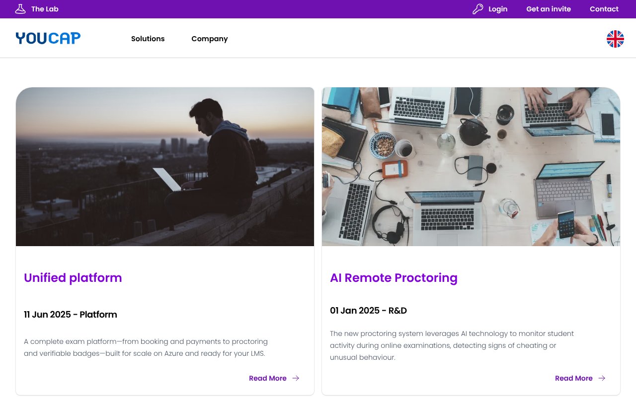 Screenshot of youcap.com