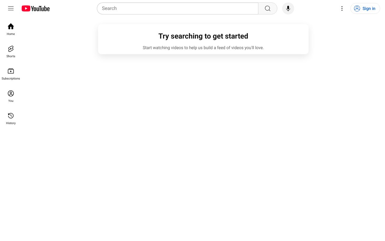 Screenshot of youtube.com