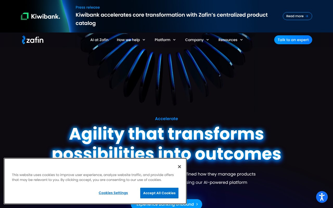 Screenshot of zafin.com
