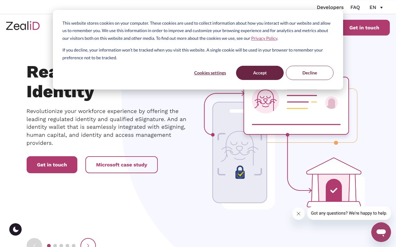 Screenshot of zealid.com