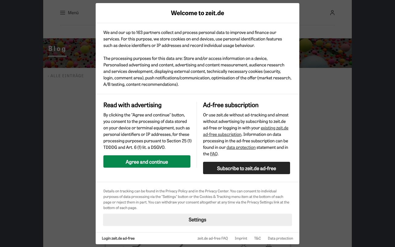Screenshot of zeit.de