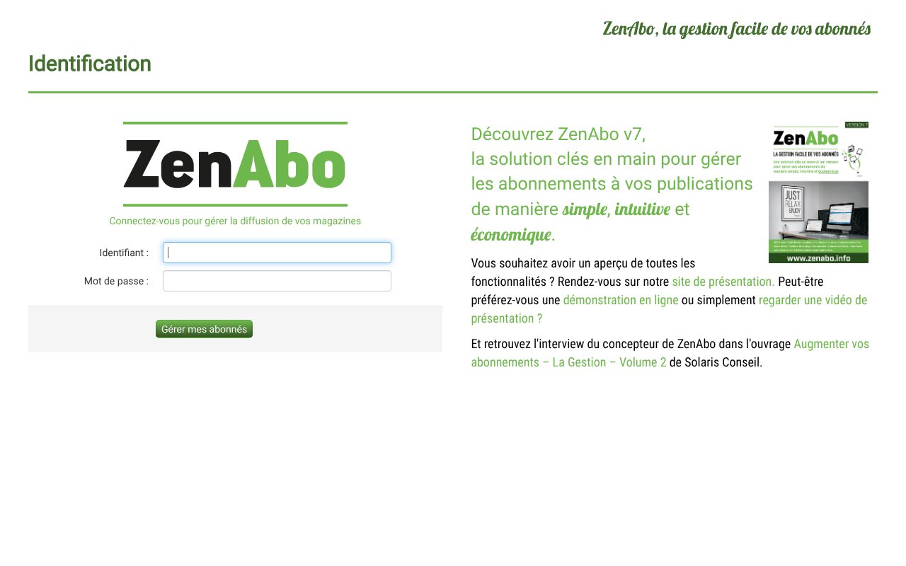 Screenshot of zenabo.fr