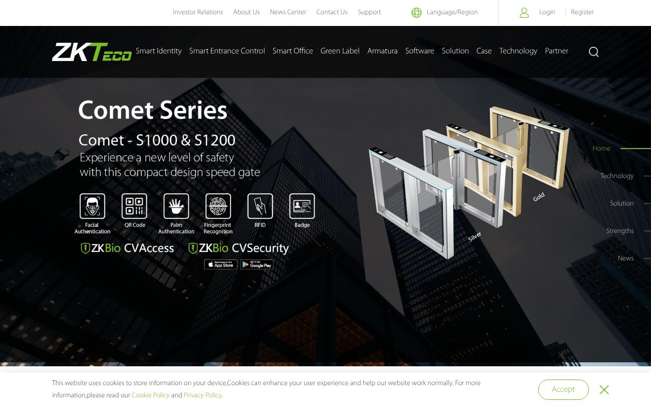 Screenshot of zkteco.eg