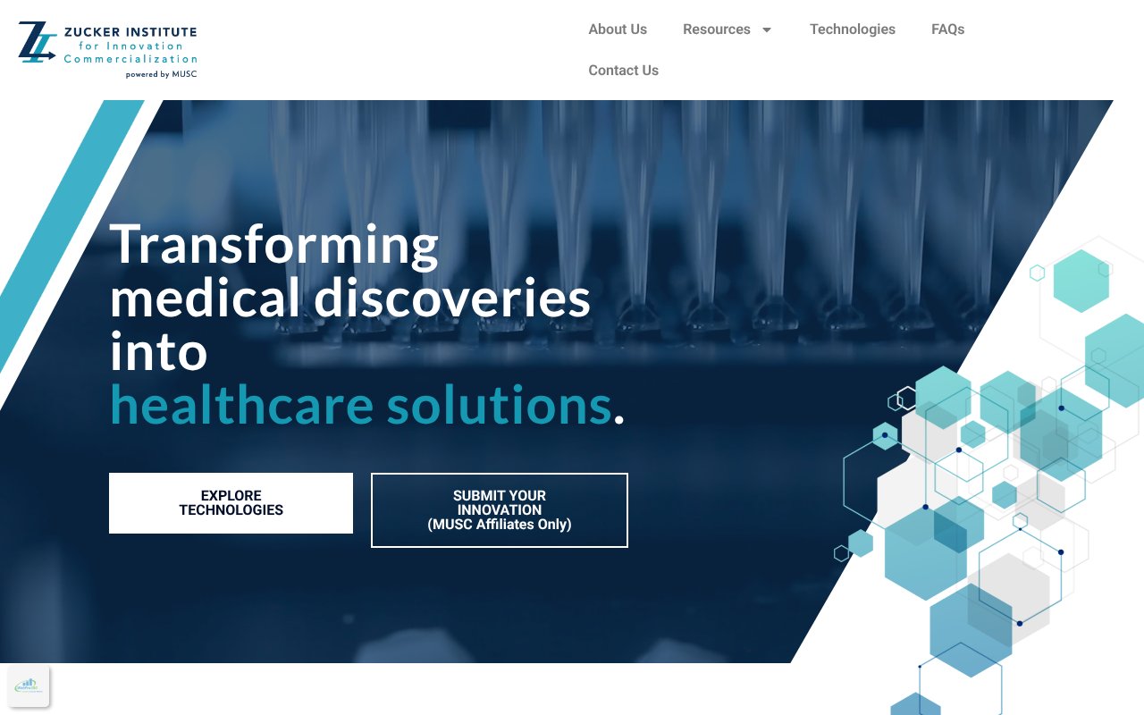 Screenshot of zuckerinnovation.org