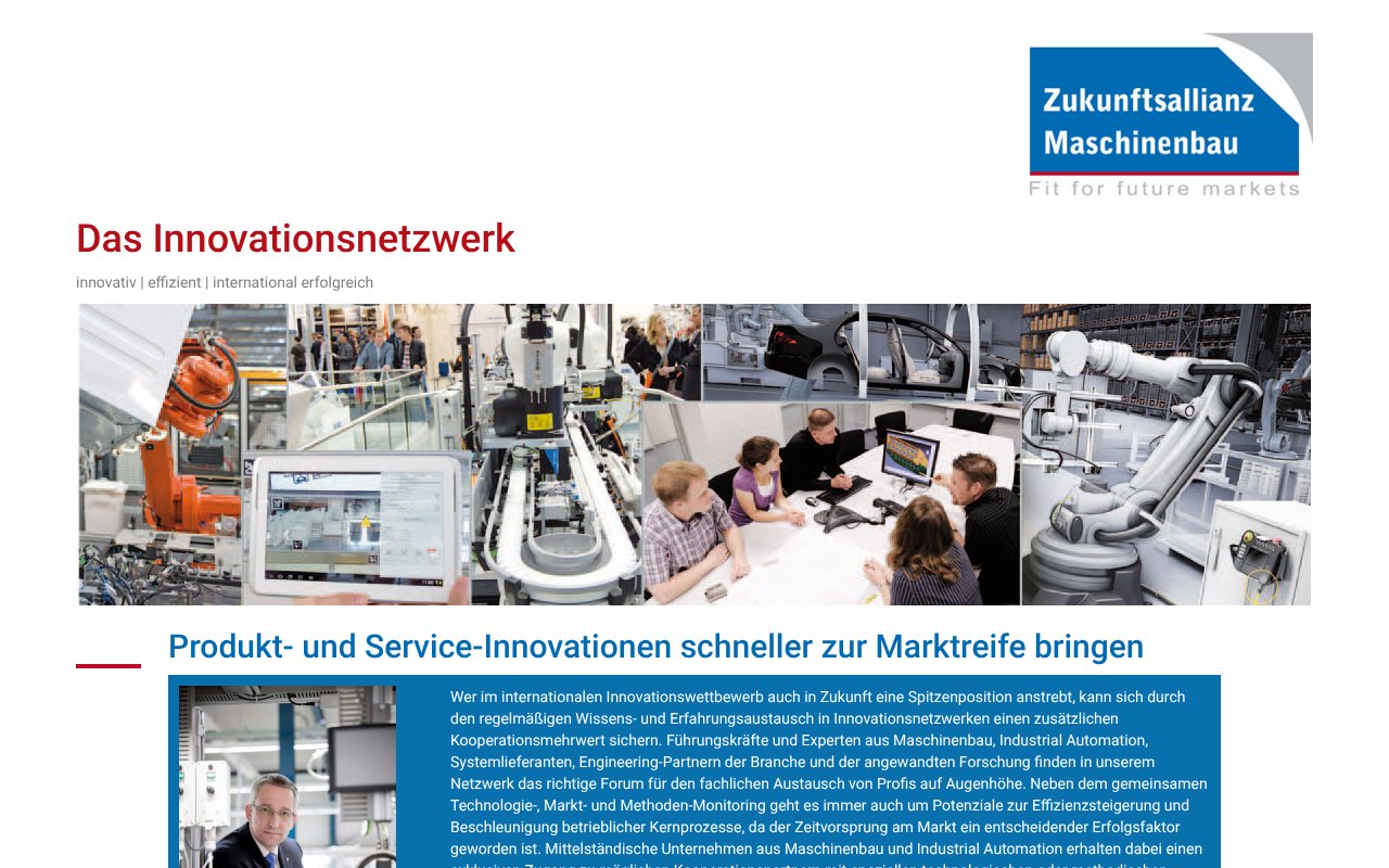 Screenshot of zukunftsallianz-maschinenbau.de