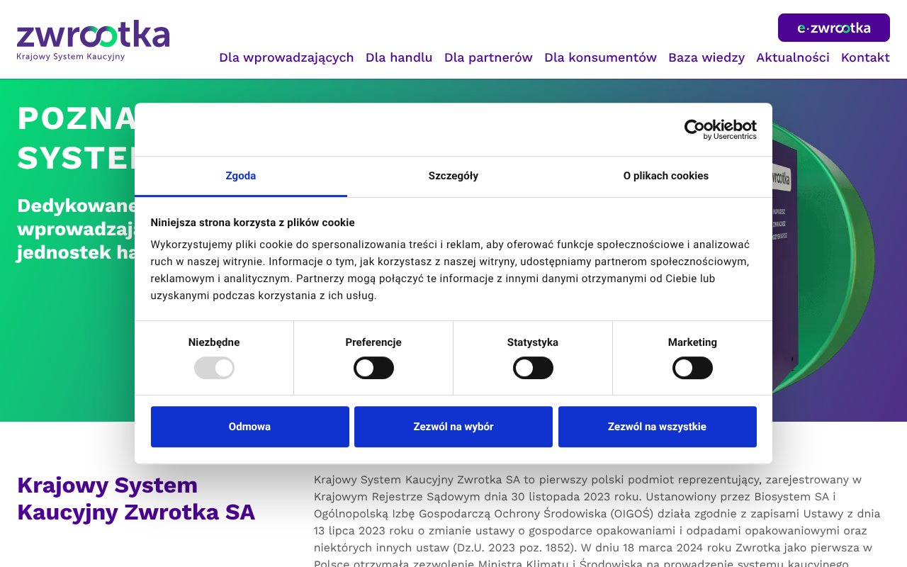 Screenshot of zwrotka.com